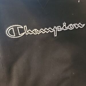 #44....Champion Logo Black Pullover...Small